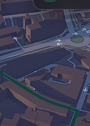 Live 3D map: your pro on the way, two streets from your door